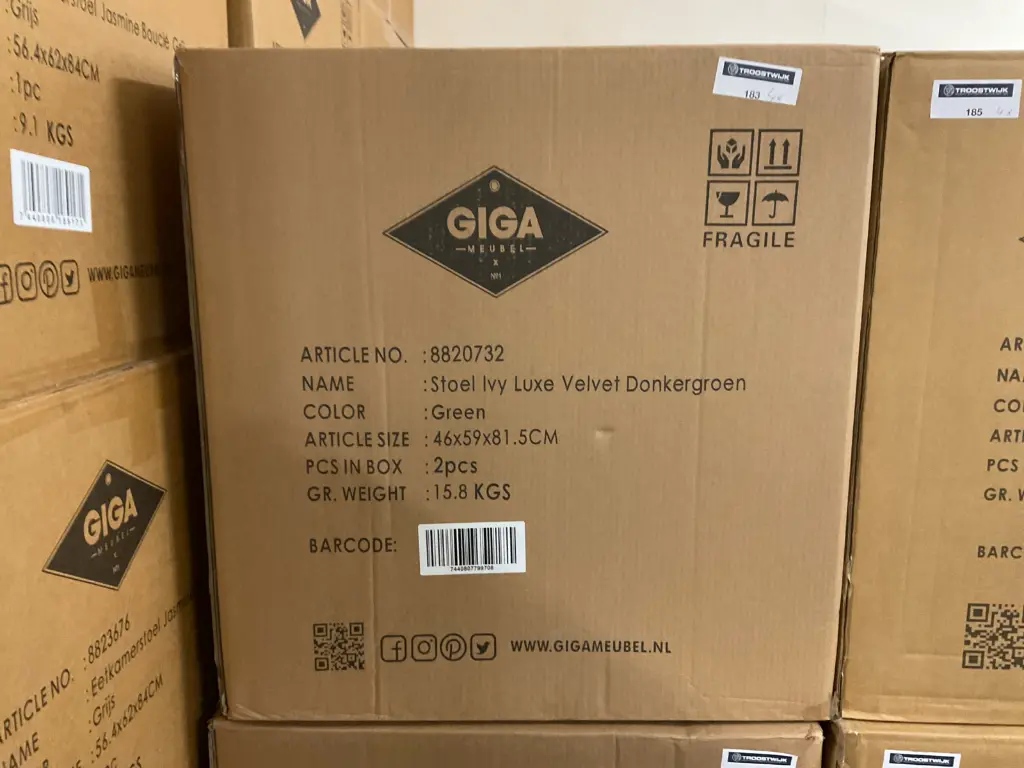 Ivy Luxe Dunkelgrün Esszimmerstuhl - Giga Meubel 4Stk-1